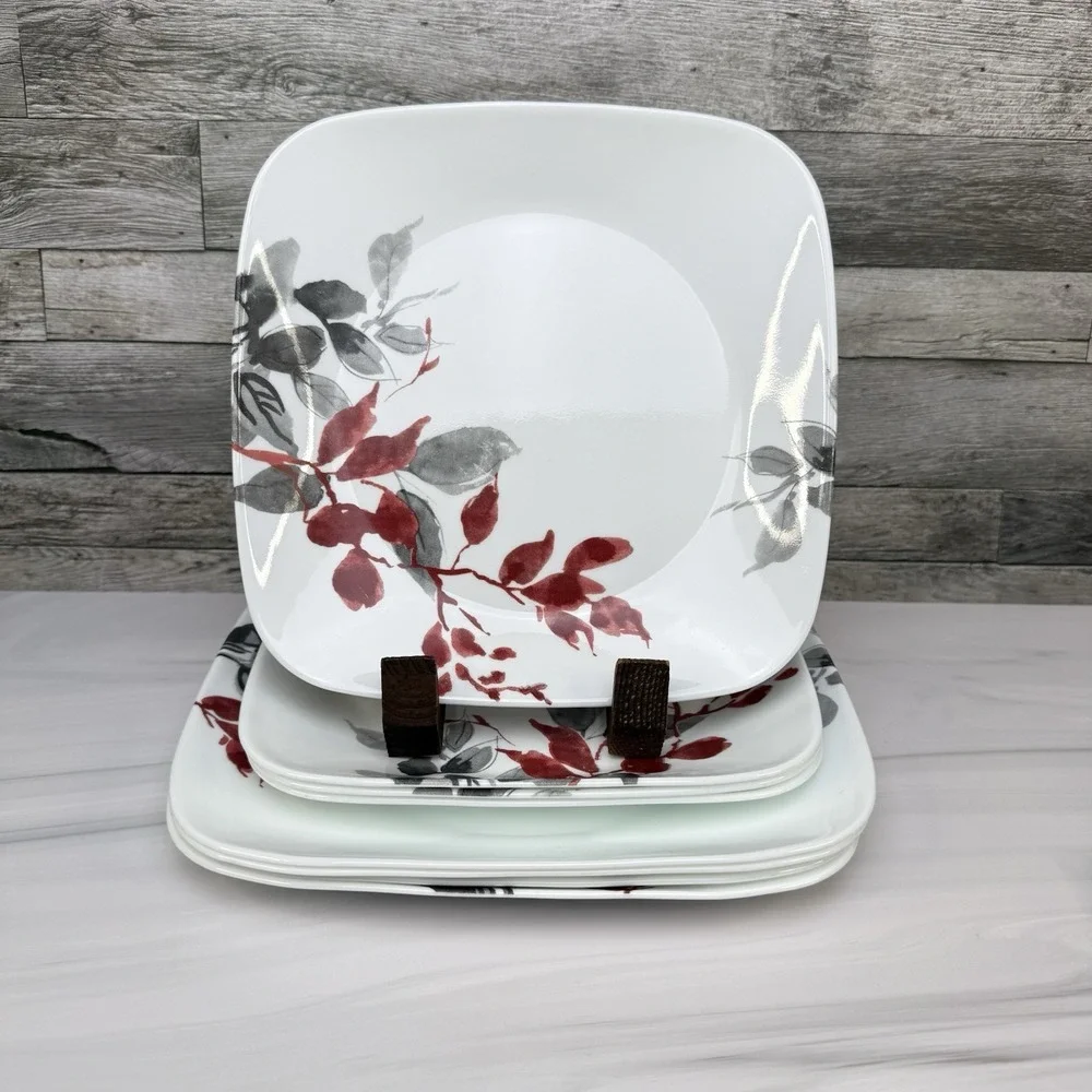 Corelle Kyoto Leaves Plate & Bowl Set 4 - 10.25
